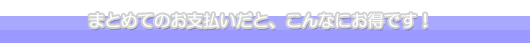 まとめてのお支払いだと、こんなにお得です!